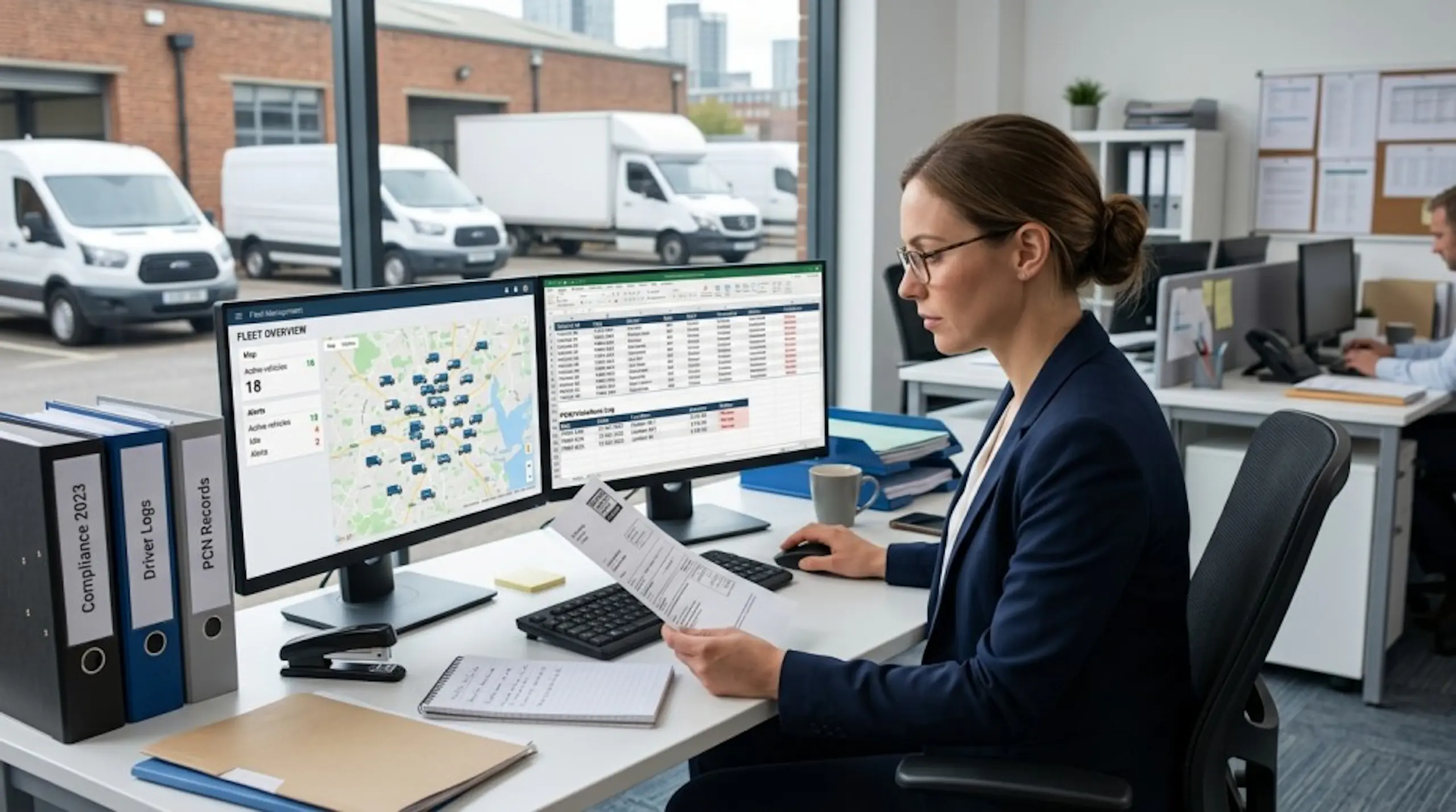 Fleet administrator reviewing