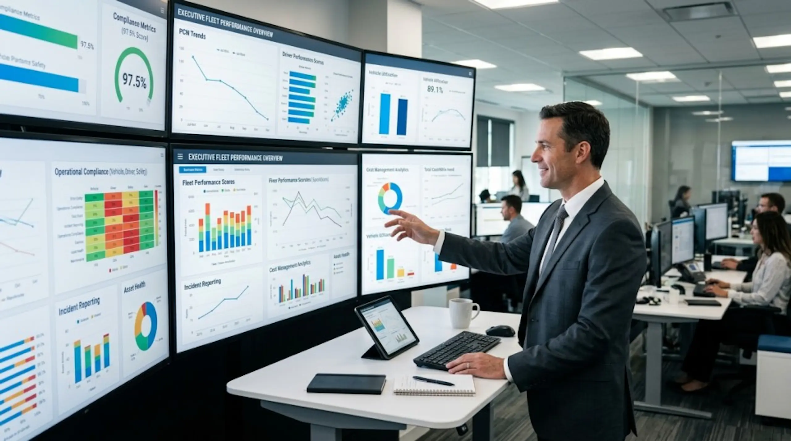 Fleet manager reviewing dashboard